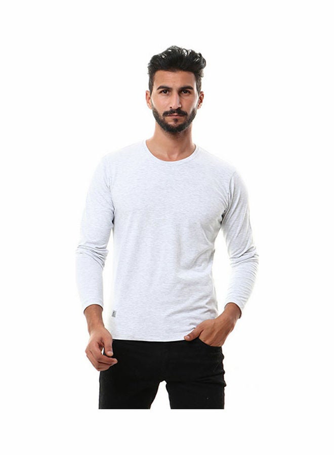 WHITE RABBIT - Solid Round Neck Long Sleeve t-shirt Off White - Image 1