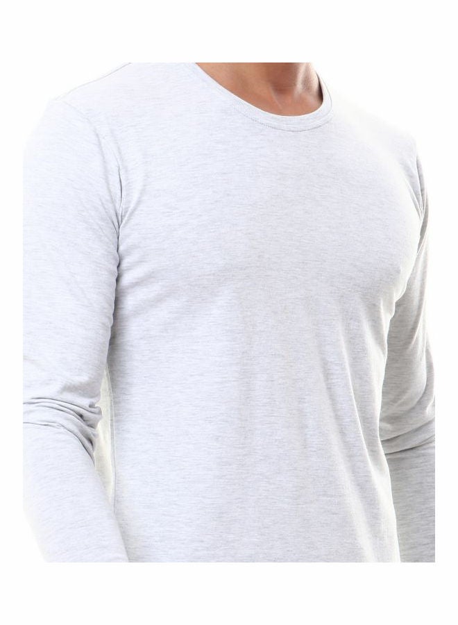 WHITE RABBIT - Solid Round Neck Long Sleeve t-shirt Off White - Image 1
