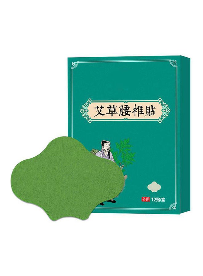 علبة لصقات كي من الشيح لعلاج آلام الرقبة عبر تقنية الضغط الإبري والتسخين الذاتي على فقرات الرقبة من 12 قطعة - أخضر - Image 1