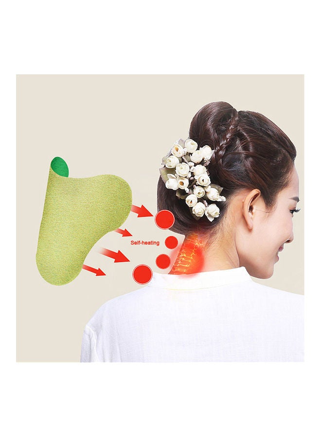 علبة لصقات كي من الشيح لعلاج آلام الرقبة عبر تقنية الضغط الإبري والتسخين الذاتي على فقرات الرقبة من 12 قطعة - أخضر - Image 2