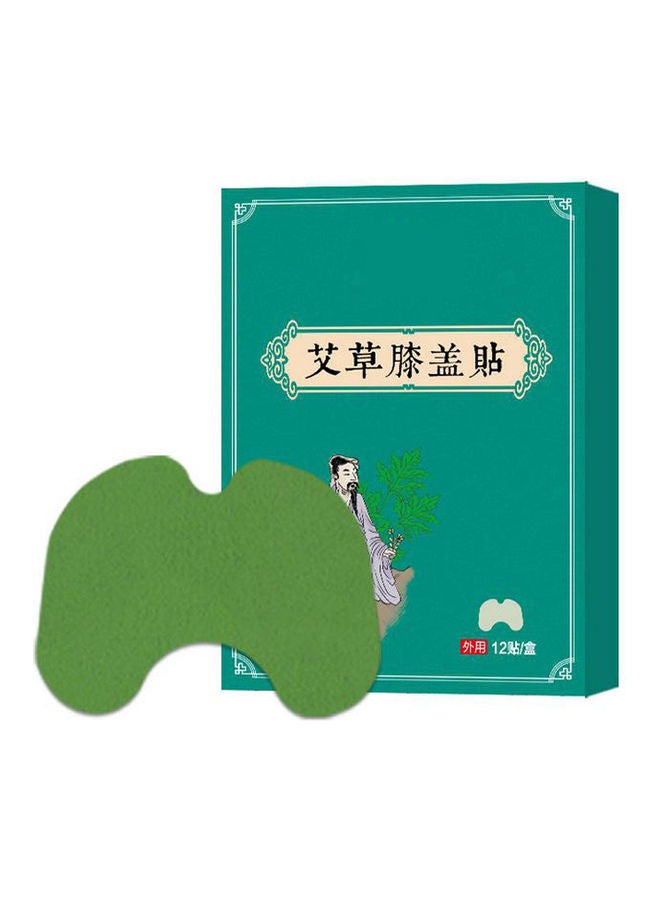 12 قطعة من لاصقات Moxibustion لتخفيف آلام الرقبة مصنوعة من الشيح للتدفئة الذاتية، ملصقات ميريديانز، ملصقات للركبة من موكسا، لون أخضر - Image 1