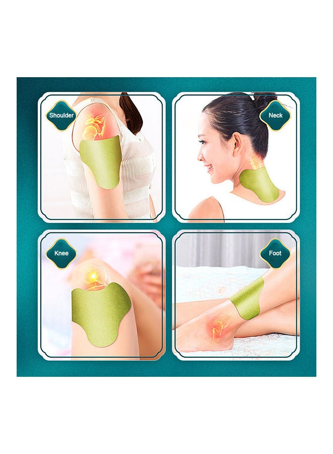 12 قطعة من لاصقات Moxibustion لتخفيف آلام الرقبة مصنوعة من الشيح للتدفئة الذاتية، ملصقات ميريديانز، ملصقات للركبة من موكسا، لون أخضر - Image 5