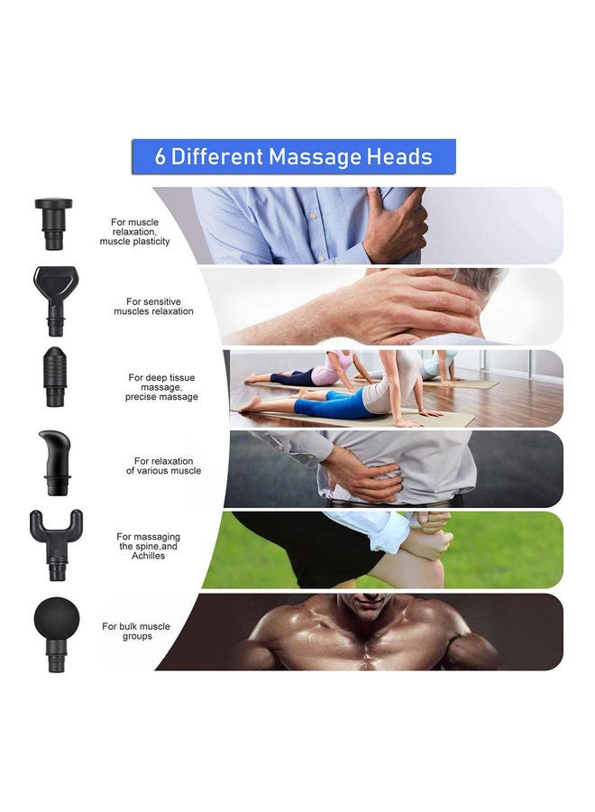 Electric Muscle Relaxation Massage Home Fitness Equipment Adjustable Vibrating Speed with 6 Massage Heads - Image 3