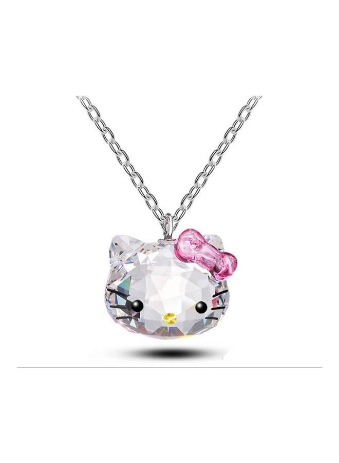 Generic - Crystals Necklace, Earrings And Rope Bracelet Kity Set pink - Image 1