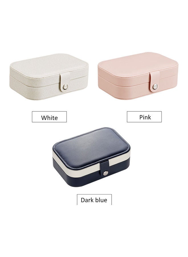 Generic Multi-functional Jewelry Box Organizer Display Jewelry Storage Case for Rings Earrings Necklace Dark blue Dark blue  - Image 4