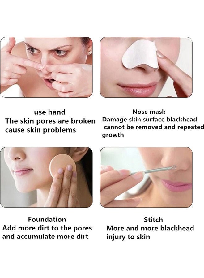 جهاز تجميل لإزالة الرؤوس السوداء وتنظيف البشرة الميتة مزود بمنفذ شحن USB و3 تعديلات و4 رؤوس شفط للاختيار من بينها، لون أبيض - Image 2