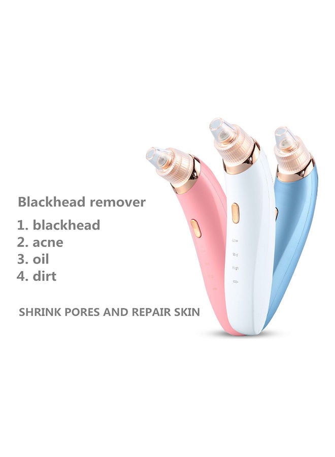 جهاز تجميل لإزالة الرؤوس السوداء وتنظيف البشرة الميتة مزود بمنفذ شحن USB و3 تعديلات و4 رؤوس شفط للاختيار من بينها، لون أبيض - Image 4