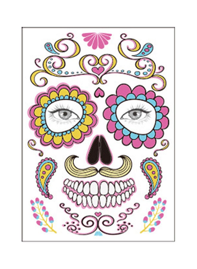Generic Temporary Tattoo Sticker Terror Halloween Flowers Pattern Eyes Face Stickers Makeup Stage Multicolor - Image 5