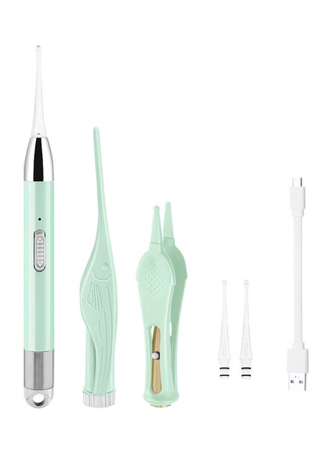 Generic LED Light Ear Pick USB Rechargeable Ear Wax Removal Nose Clean Clip Baby Adults Ear Nose Clean Tweezers Remover Set Green  - Image 1