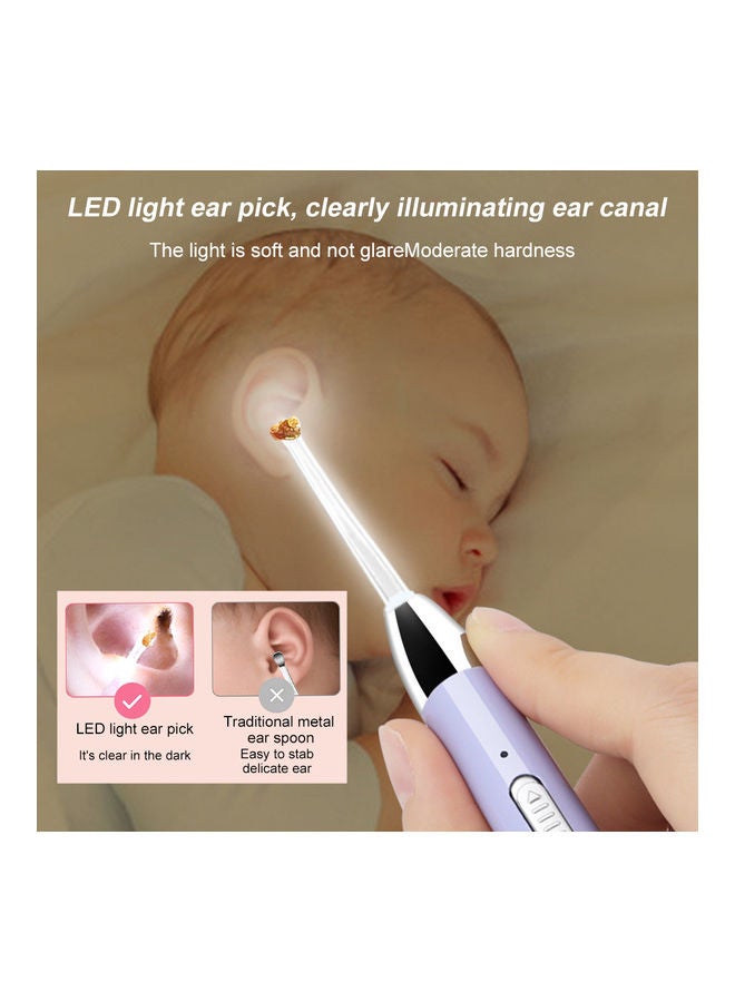 Generic LED Light Ear Pick USB Rechargeable Ear Wax Removal Nose Clean Clip Baby Adults Ear Nose Clean Tweezers Remover Set Green  - Image 2