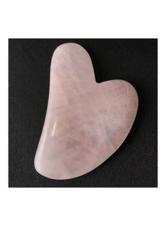 Generic Natural Rose Quartz Stone Guasha Facial Face Neck Body Gua Sha Board Massager Pink  - Image 2