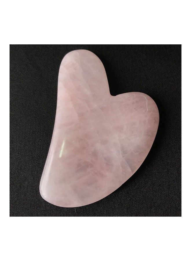 Generic Natural Rose Quartz Stone Guasha Facial Face Neck Body Gua Sha Board Massager Pink  - Image 2