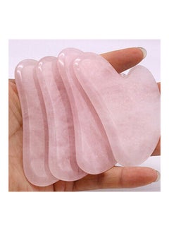 Generic Natural Rose Quartz Stone Guasha Facial Face Neck Body Gua Sha Board Massager Pink  - Image 3
