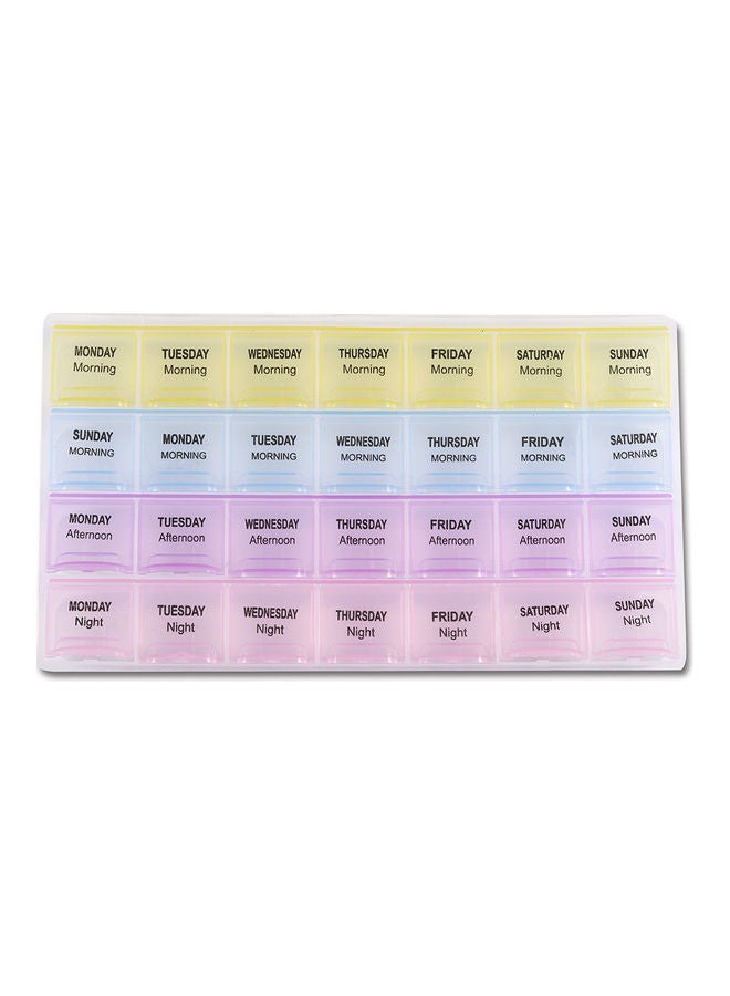 Generic 28 Grid Plastic Jewelry Ring Earrings Storage Boxes with 3 Colors Tablets Pills Nail Art Decorations Case Bead Rhinestone Organizer 22x13cm Multicolor  - Image 1
