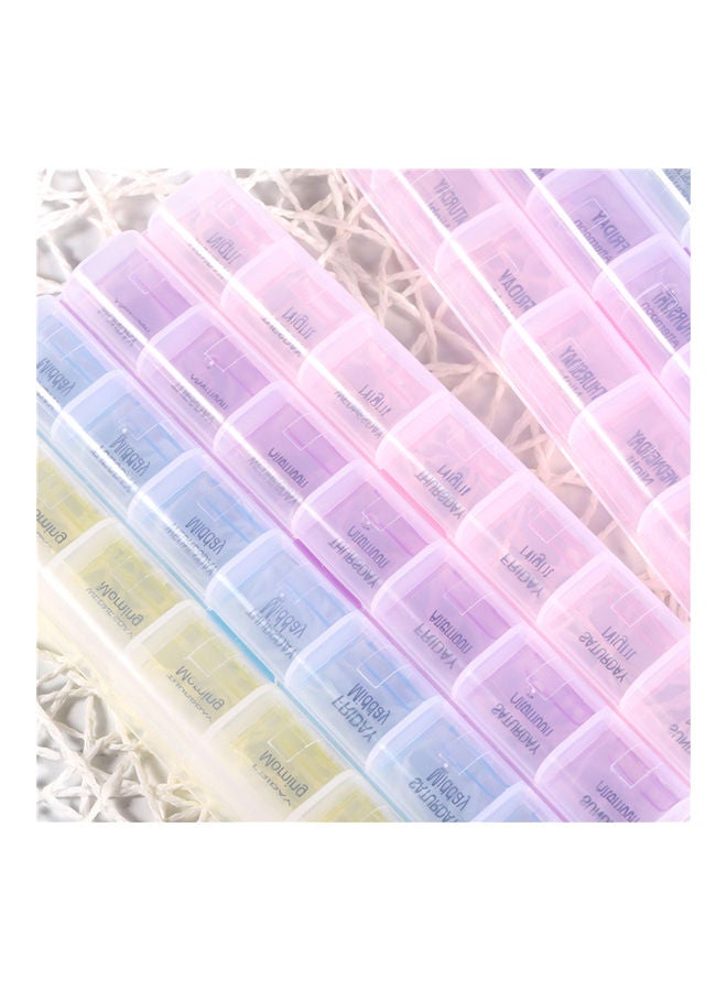 Generic 28 Grid Plastic Jewelry Ring Earrings Storage Boxes with 3 Colors Tablets Pills Nail Art Decorations Case Bead Rhinestone Organizer 22x13cm Multicolor  - Image 3