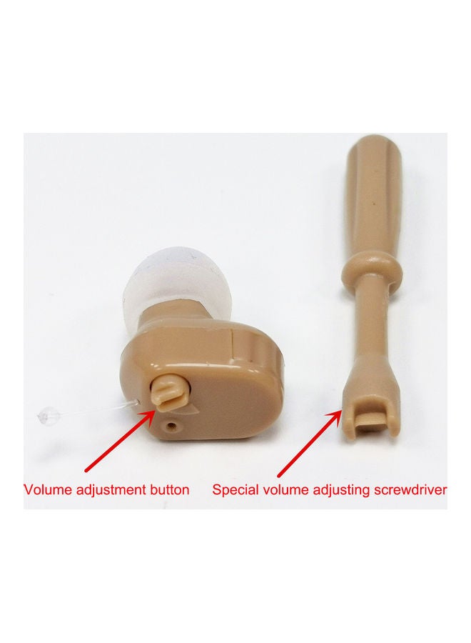 Generic Hearing Aid Headphones Mini Ear Canal Mini Size Inner Ear Invisible Sound Receiver Loudspeaker Volume Adjustable Hearing Aids Ear Sound Amplifier Yellow - Image 5
