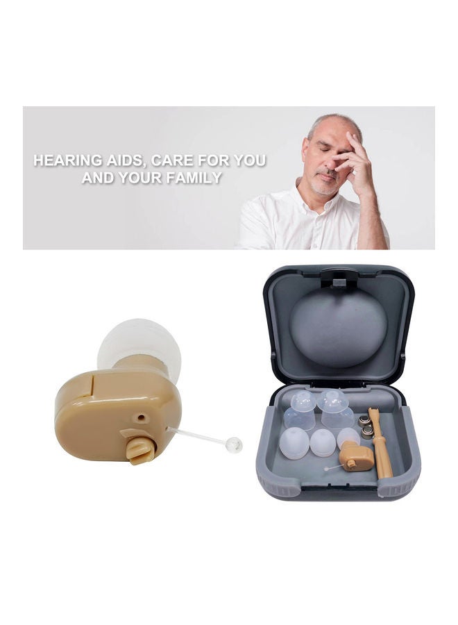 Generic Hearing Aid Headphones Mini Ear Canal Mini Size Inner Ear Invisible Sound Receiver Loudspeaker Volume Adjustable Hearing Aids Ear Sound Amplifier Yellow - Image 4