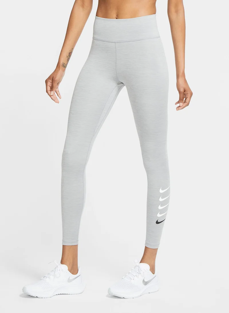 Nike Swoosh Run 7/8 Running Leggings Particle Grey/Reflective Silv