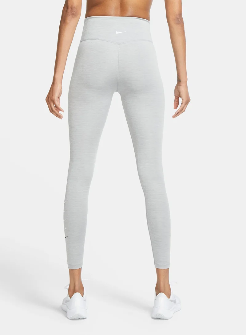 Nike Swoosh Run 7/8 Running Leggings Particle Grey/Reflective Silv