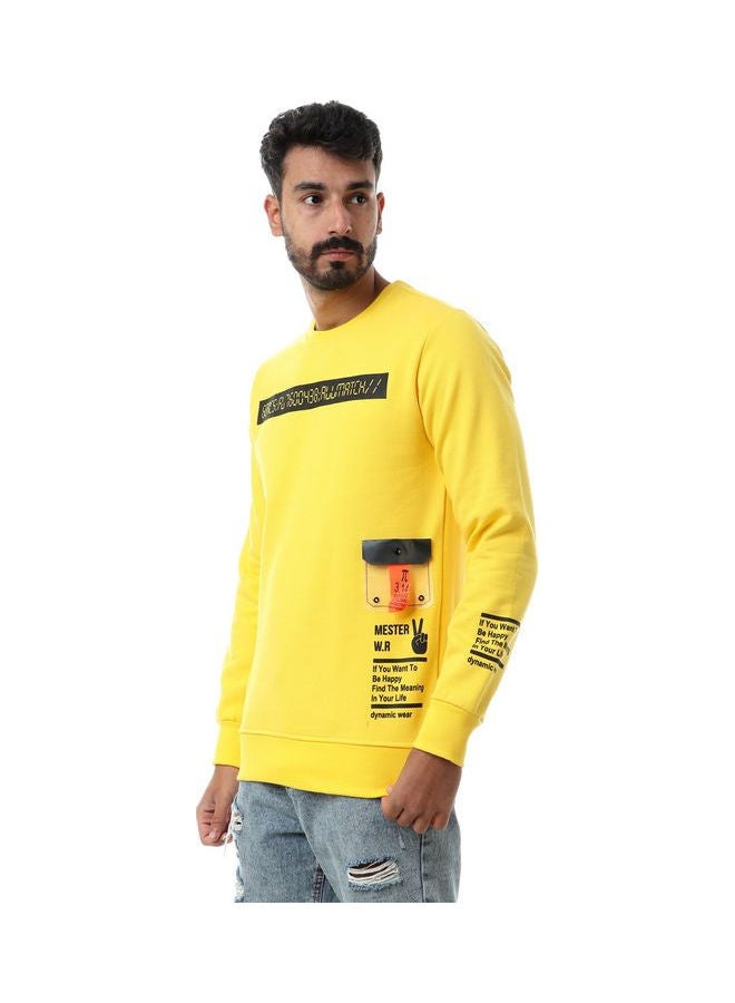 WHITE RABBIT Printed Crew Neck Long Sleeve Sweatshirt Yellow - Image 2