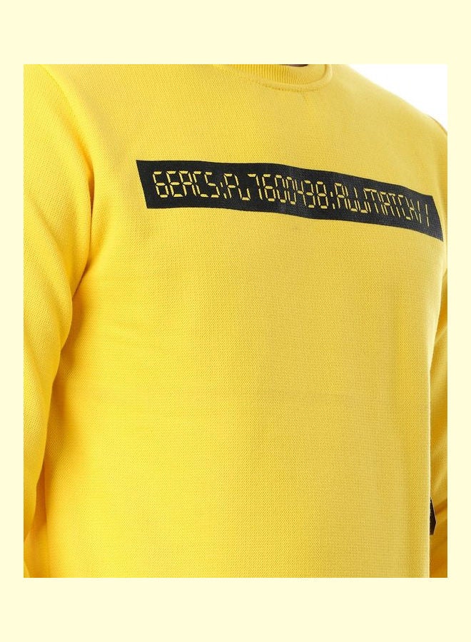 WHITE RABBIT Printed Crew Neck Long Sleeve Sweatshirt Yellow - Image 4