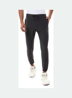 Casual Cotton SweatPant With Elastic Waist Dark Grey
