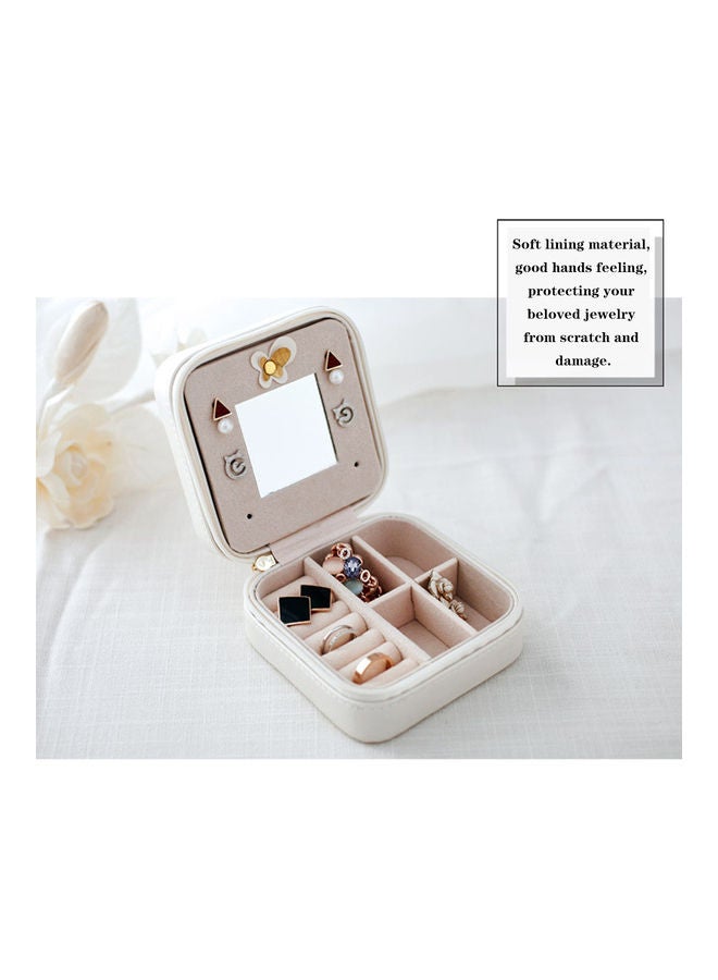 Generic Small Portable Travel Jewelry Box With Mirror Storage Case Organizer For Rings Earrings Necklace Pink  - Image 5