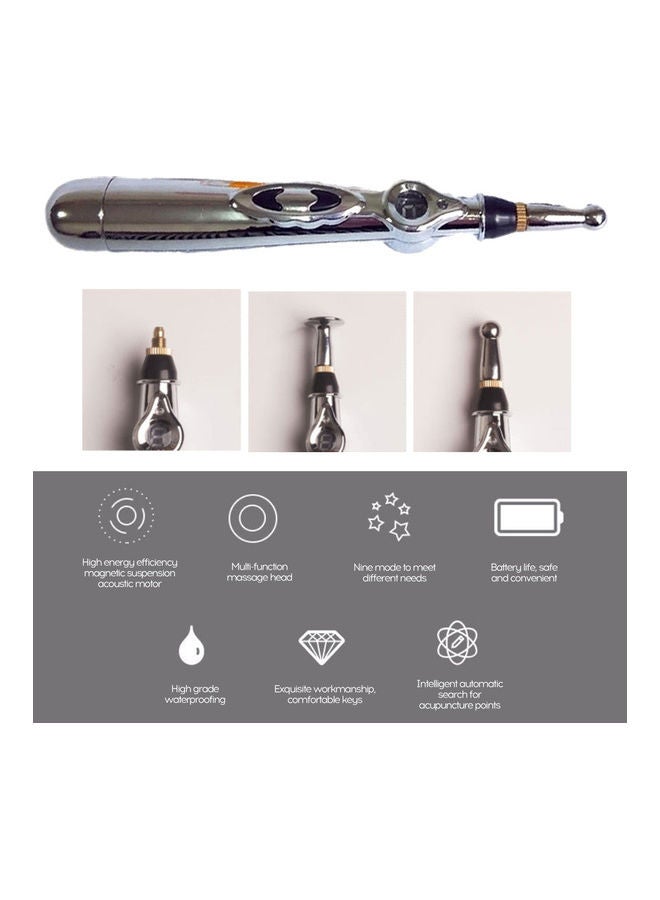 Generic Automatically Find Acupoints Meridian Pen Domestic Use Electronic Acupuncture Massage Pen Circulating Energy Point Massage Pen Silver  - Image 1