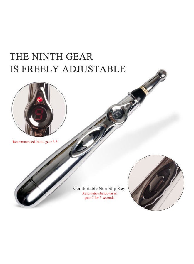 Generic Automatically Find Acupoints Meridian Pen Domestic Use Electronic Acupuncture Massage Pen Circulating Energy Point Massage Pen Silver  - Image 5