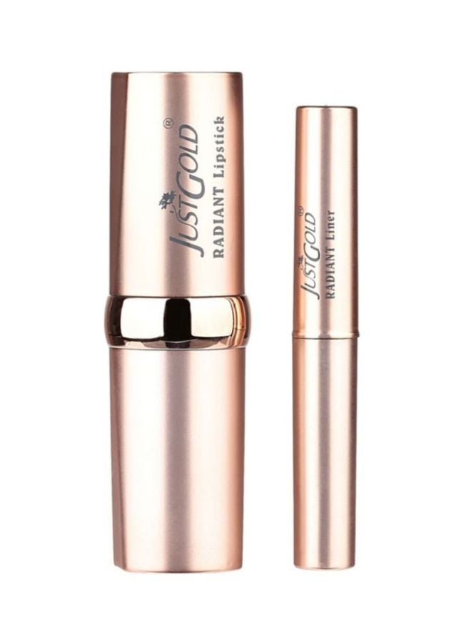 JUST GOLD 2-Piece Radiant Lipstick And Lip Liner 02 Red  - Image 1