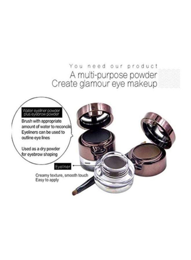 Music Flower 2-Piece Fascinated Eyebrow And Eyeliner Cream With Brush Black/Brown  - Image 4