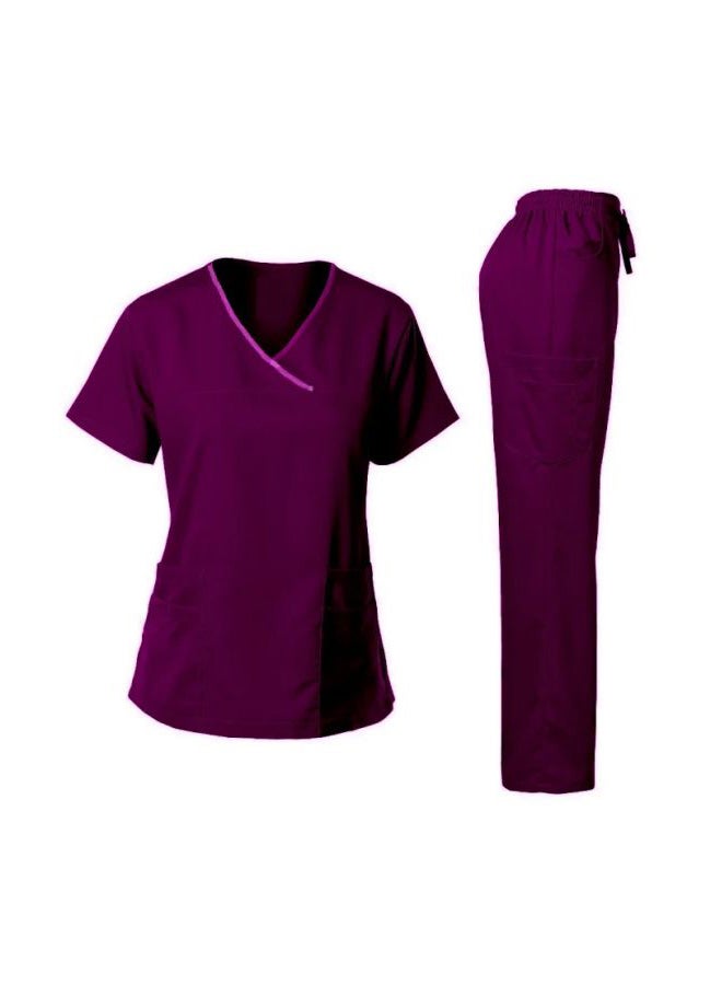 Veronica - 2-Piece Uniform T-Shirt With Pants Purple - Image 1