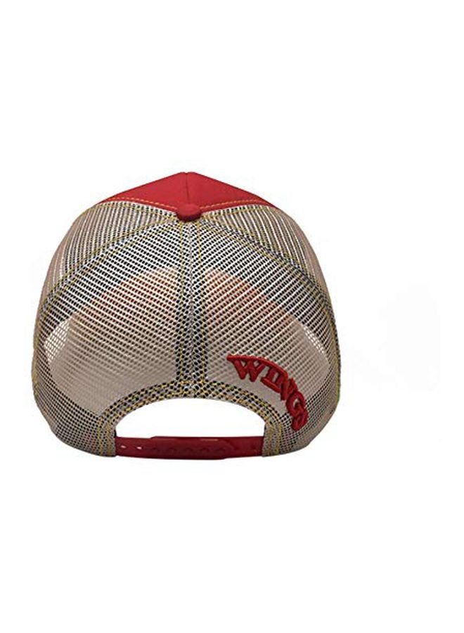 فايتر جيفتس قبعة مطرزة مطبوع عليها عبارة "Only Good Vibes" أحمر/أصفر - Image 2