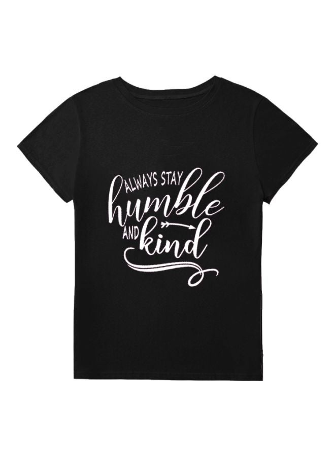 Generic - Quote Printed T-Shirt Black/White - Image 1