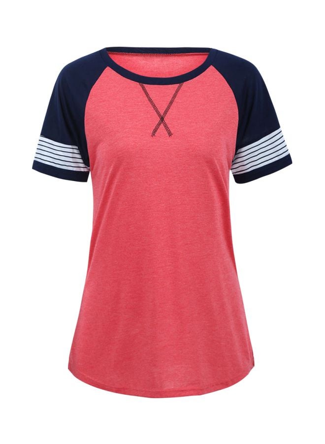 تيشيرت بنمط كتل ألوان أحمر / أسود / أبيض - Image 1