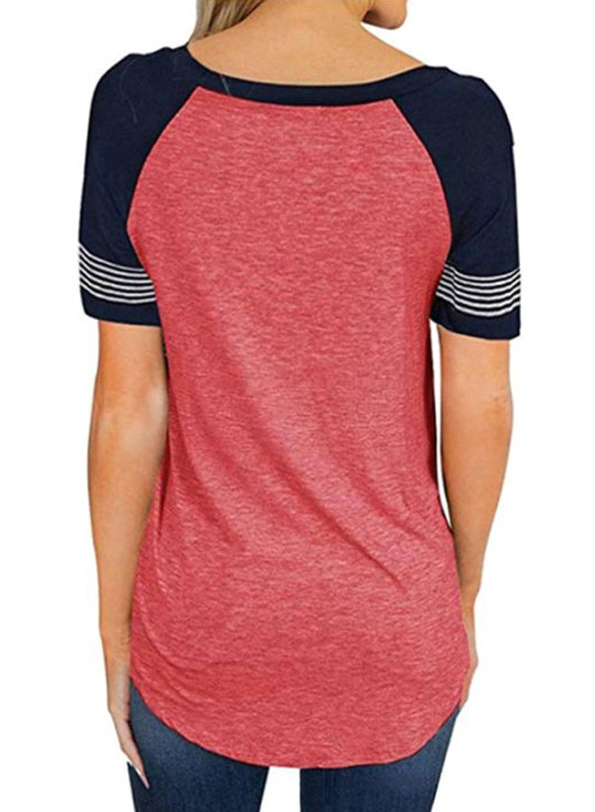 تيشيرت بنمط كتل ألوان أحمر / أسود / أبيض - Image 4