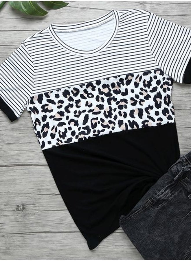 Leopard Printed T-Shirt Black/White - Image 4