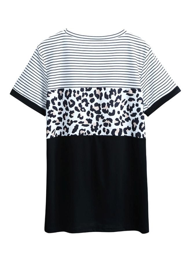 Leopard Printed T-Shirt Black/White - Image 2