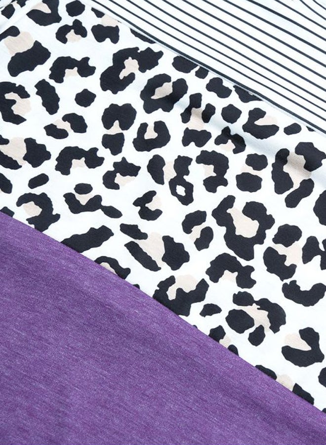 Leopard Printed T-Shirt Purple/Black/White - Image 3