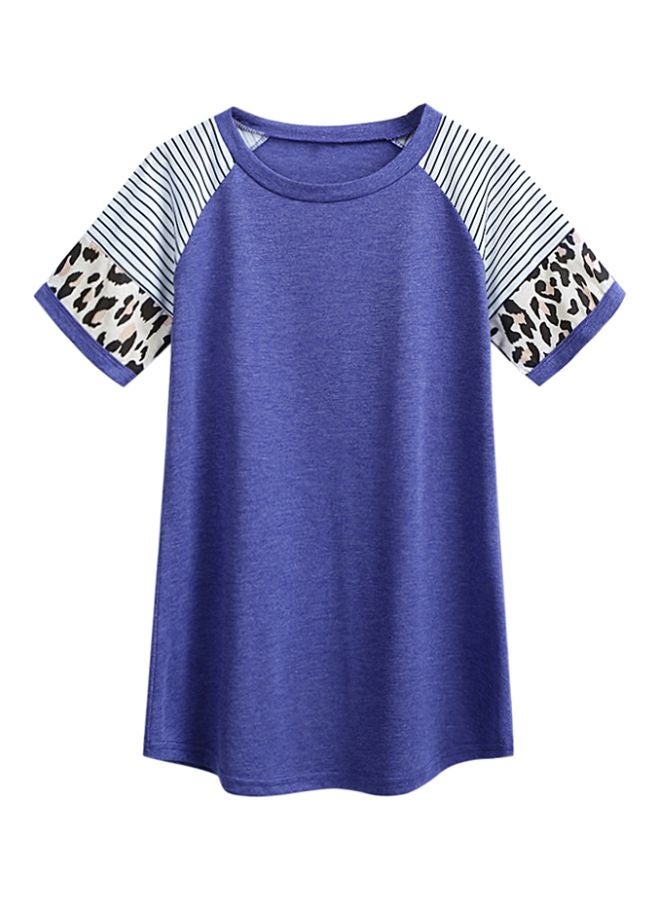 Leopard Printed T-Shirt Dark Blue/White/Black - Image 1