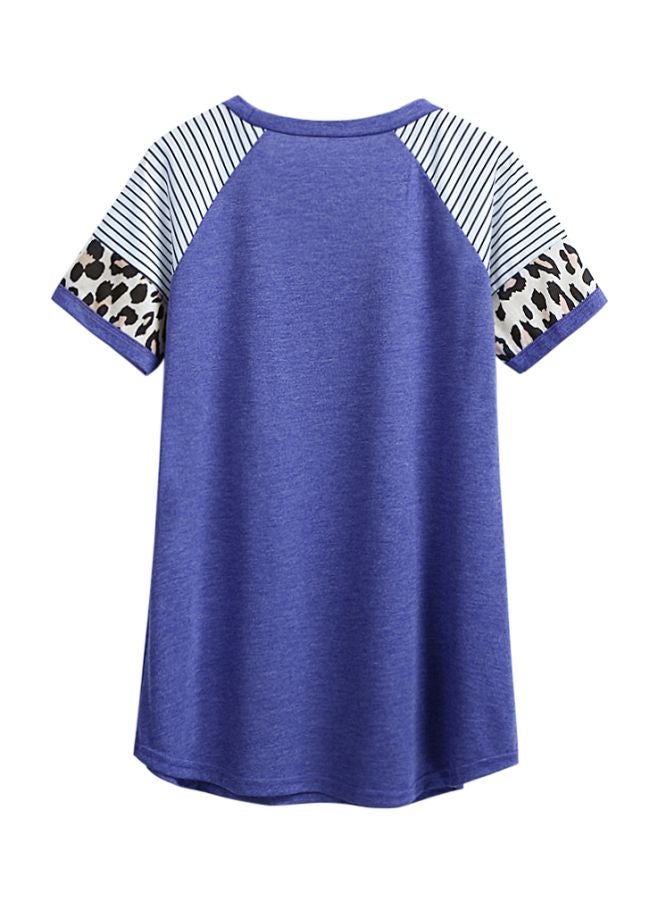Leopard Printed T-Shirt Dark Blue/White/Black - Image 2