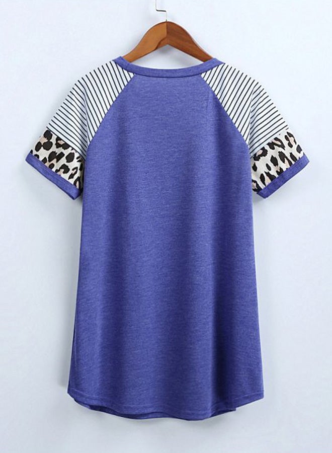 Leopard Printed T-Shirt Dark Blue/White/Black - Image 4