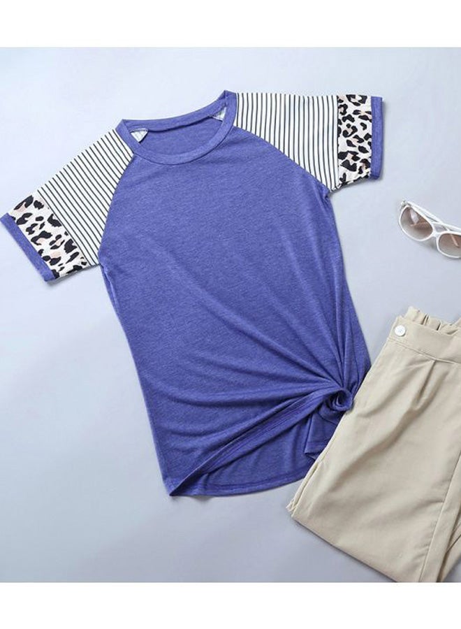 Leopard Printed T-Shirt Dark Blue/White/Black - Image 5
