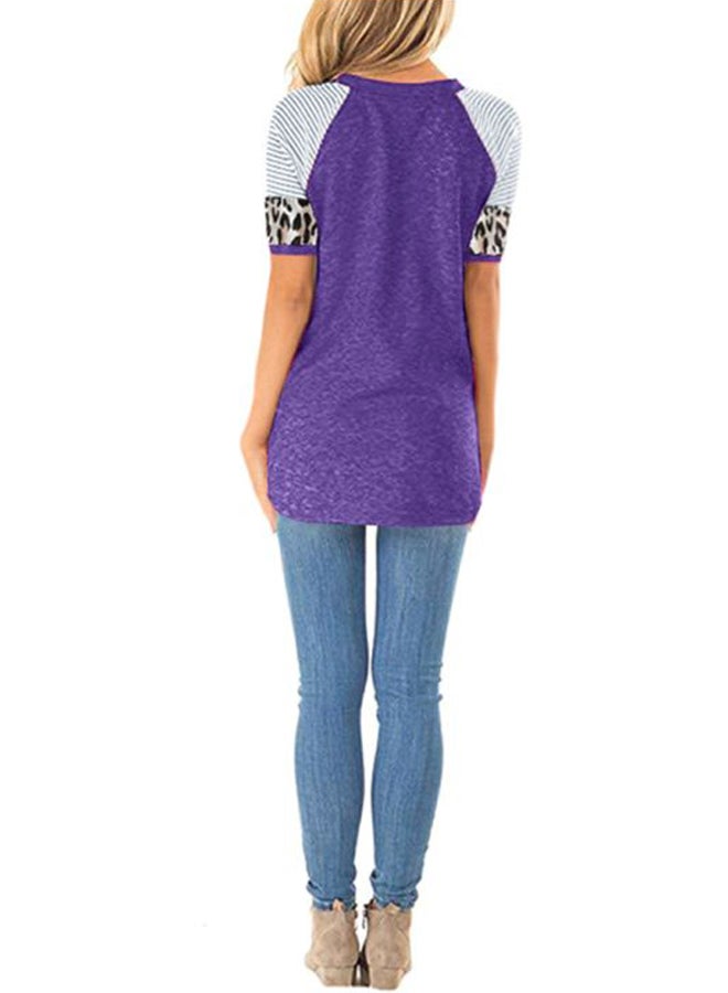 Leopard Printed T-Shirt Purple/White/Black - Image 2