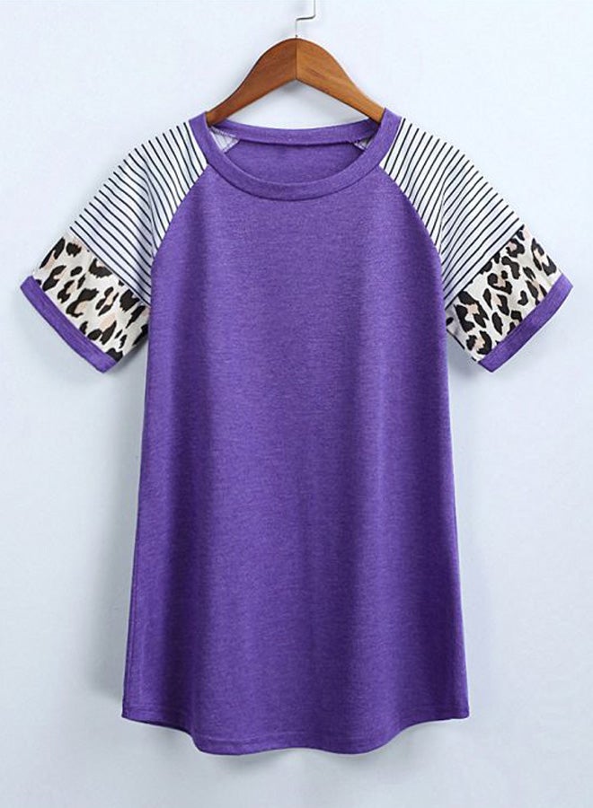 Leopard Printed T-Shirt Purple/White/Black - Image 4