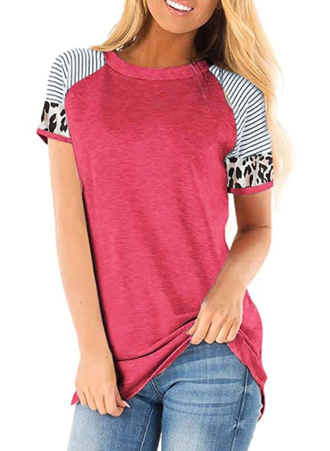 Leopard Printed T-Shirt Rose/White/Black - Image 1