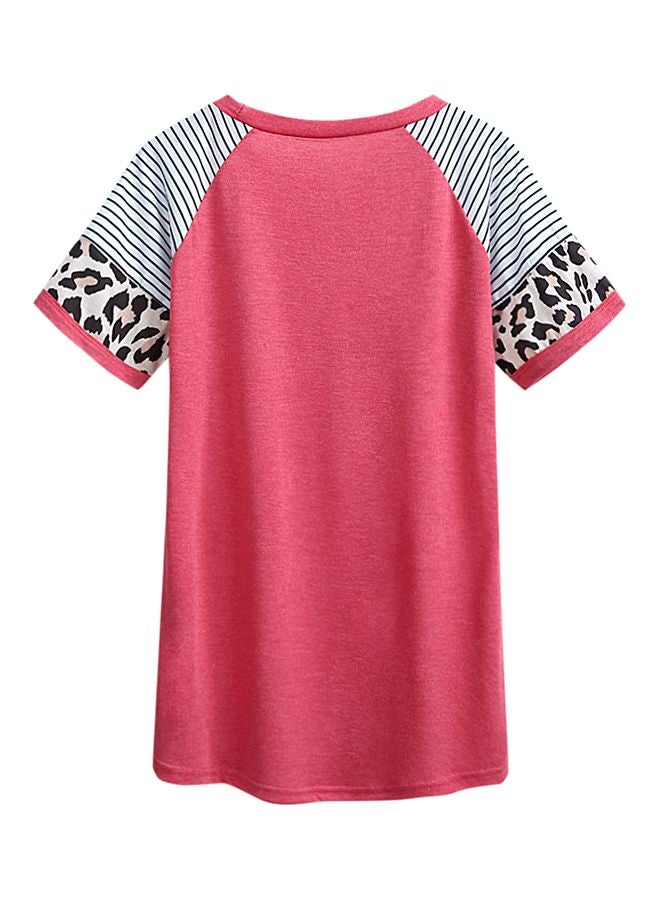 Leopard Printed T-Shirt Rose/White/Black - Image 4