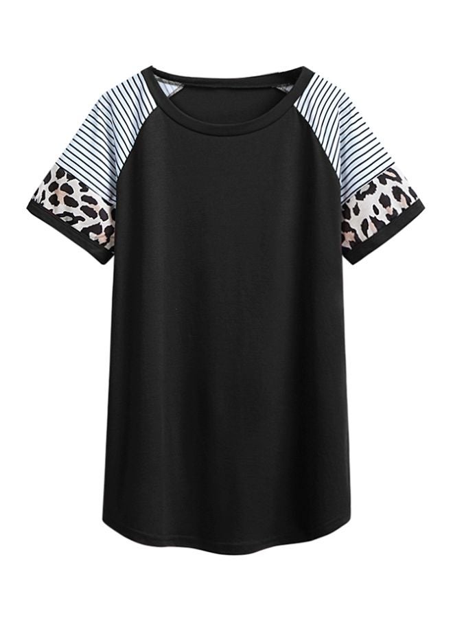 Leopard Printed T-Shirt Black/White/Beige - Image 1