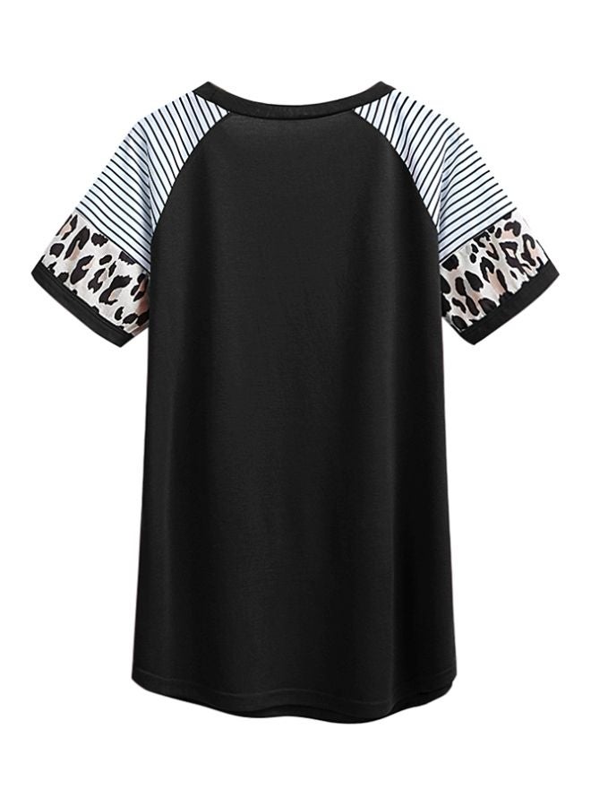 Leopard Printed T-Shirt Black/White/Beige - Image 2