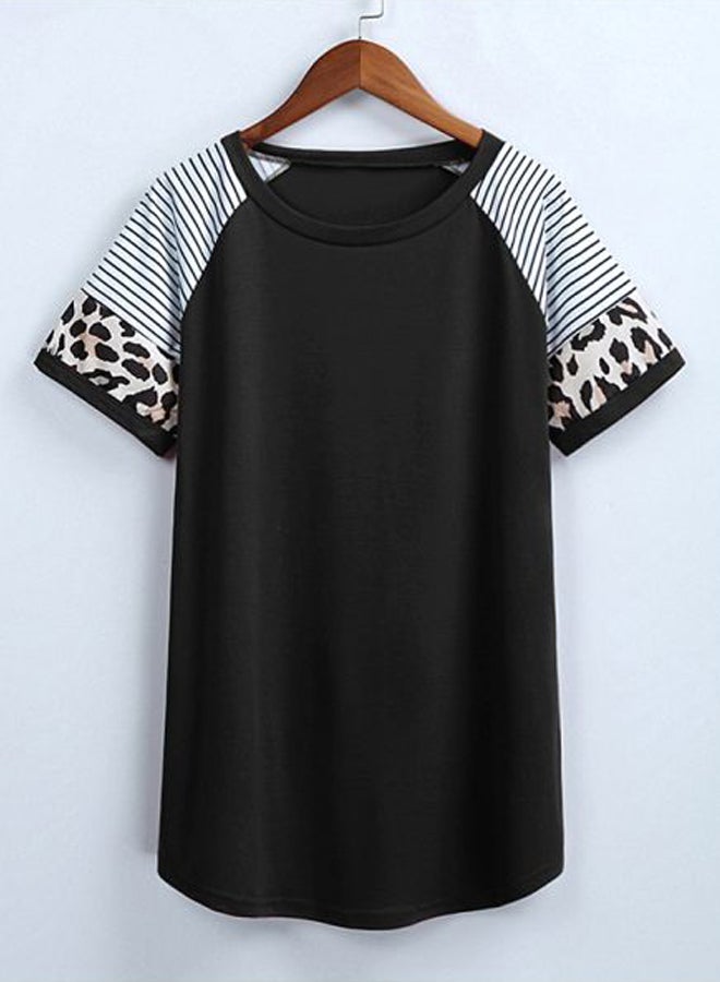 Leopard Printed T-Shirt Black/White/Beige - Image 4